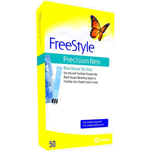 SkinDx Blood Glucose Test Strips, Made for Precision Neo only, 50 Counts (Pack of 1)