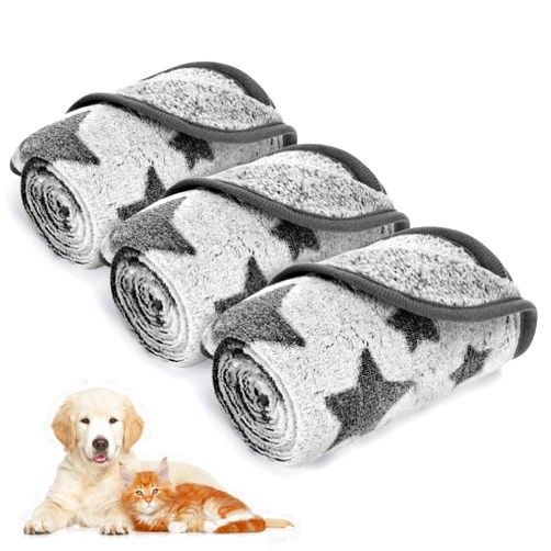 Nobleza Waterproof Dog Cat Blanket, 3PCS Warm Soft Pet Blanket Set for Sofa Bed Indoor Sleep Furniture Protector Outdoor Car, Puppy Winter Blanket for Large Medium Small Pet, Reversible Sherpa Fleece