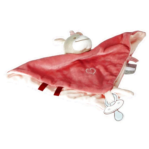 Nattou Comfort Blanket Unicorn Jade, Nina, Jade and Lili, 27 x 27 x 5 cm, Beige/Pink