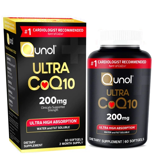 Qunol CoQ10 200mg Softgels Ultra CoQ10 - Ultra High Absorption Coenzyme Q10 Supplements - Antioxidant Supplement for Vascular and Heart Health & Energy Production - 2 Month Supply - 60 Count