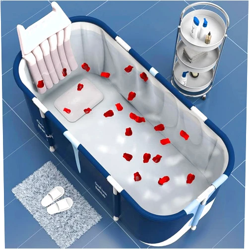 Anshenglonghe Portable Foldable Bathtub, Portable Bathtub for Adults, Separate Family Bathroom SPA Tub for Hot bath ice bath,Efficient maintenance of temperature (Milk)