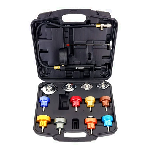 Mishimoto MMTL-CPT-14 Coolant Pressure Tester Kit, 14-Piece Universal Fit, Black