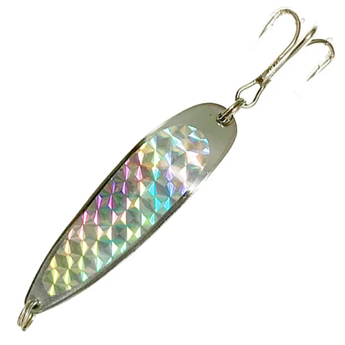Sanhu Crocodile Fishing Spoons - Silver Color, 3oz, Pack of 6 - Heavy-Duty Treble Hooks, Saltwater & Freshwater Lures for Bass, Trout, Walleye, and Tuna