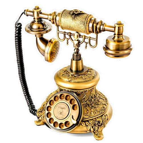 WICHEMI Vintage Phone Retro Rotary Dial Phone Landline Telephone Old Fashion Antique Phone Old School Telephones for Home Office Cafe Bar Star Hotel Decor (Golden)