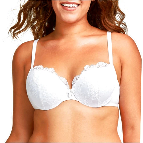 Maidenform Underwire Demi Bra, Best Push-Up Bra with Wonderbra Technology, Smoothing Lace-Trim Bra with Push-Up Cups