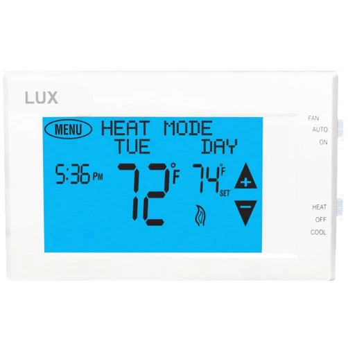 Lux Products TX9600TS Programmable Large Touchscreen Heating Cooling Thermostat, White