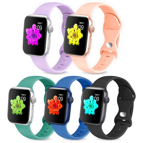 Coolgance Sport Band Compatible with Apple Watch Band 38mm 40mm 41mm 42mm 44mm 45mm, S/M M/L Waterproof Soft Silicone Replacement Strap for iWatch SE Series 7/6/5/4/3/2/1