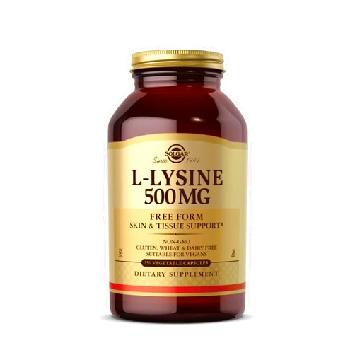 Solgar L-Lysine 500 mg, 250 Vegetable Capsules - Enhanced Absorption & Assimilation - Promotes Integrity of Skin & Lips - Collagen Support - Amino Acids - Non-GMO, Vegan, Gluten Free - 250 Servings