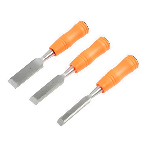 Buck Bros. Buck Brothers 120203K 3-Piece Wood Chisel Set With Acetate Handles | 1/2 Inch, 3/4 Inch, 1 Inch Chisels Included | Carve, Cut, and Shape Wood, Install Windows and Doors | Carpentry Tools,Orange