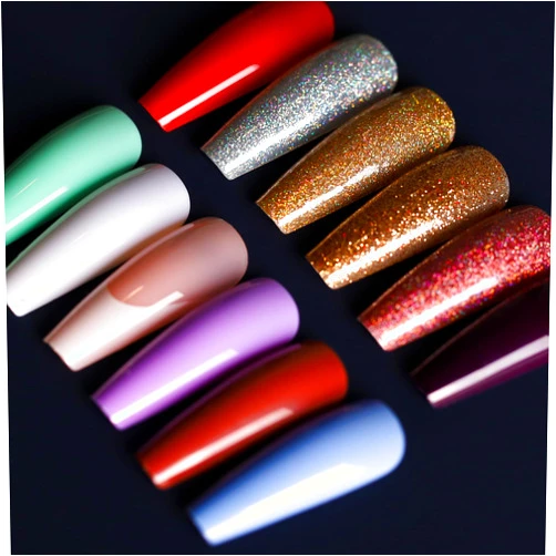 Teenitor Long Coffin Press On Nails, Full Cover Color Coffin Nail Tips, 288pcs Long Ballerina False Nails, 12 Colors Glue On Nails Long Coffin, Glitter Press On False Nails