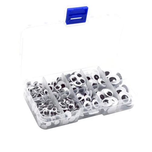 FKEYTO 450Pcs Black Wiggle Googly Eyes with Self-Adhesive, 6mm 8mm 10 mm 12mm 15mm Mixed Packaging,3 Years and up