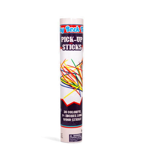 Continuum Games Way Back Toys Pick Up Sticks, 30 Colorful Wooden Sticks and Easy to Carry Container, Game of Steady Hands and Skill, Novelty Family Fun Game for Ages 5 and up