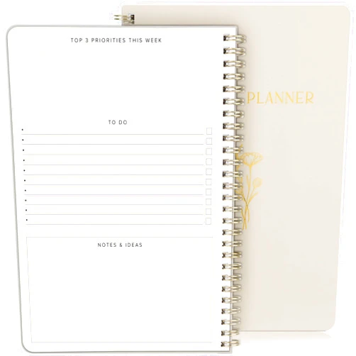 ZICOTO Simplified Daily and Weekly Planner - To Do List Notebook to Easily Organize Your Agendas And Boost Productivity in School Or At Work - Stylish College or Office Supplies For Women