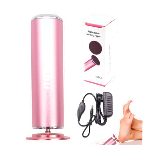 Ibubu Electric Feet Callus Remover Pink Professional Powerful Foot File Pedicure Grinder Sanders with 60PCS Replacement Sandpaper Discs Heel Scraper for Dead Dry Crack Skin Calluses Speed Adjustable