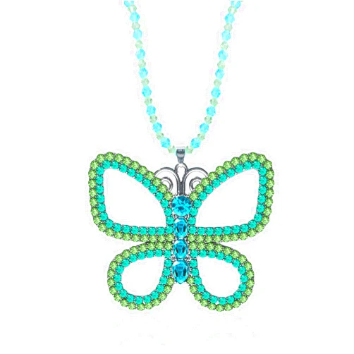 YURAOER Big Green Butterfly Choker Necklace - Sparkly Green Butterfly Pendant Necklace for Women Halloween Christmas Jewelry Gift