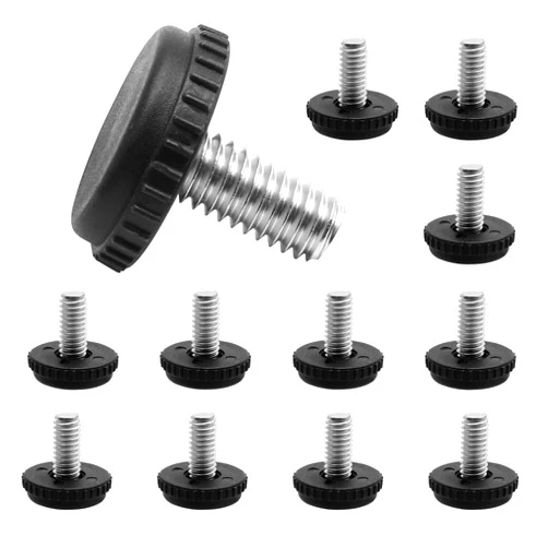 Litoexpe 5/16”-18 Stainless Steel Screw Furniture Leveling Feet, Adjustable Patio Furniture Levelers for Table and Chair Legs, 12-Pack