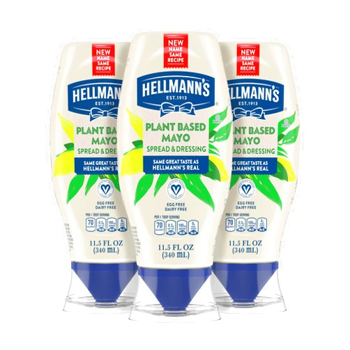 Hellmann's Vegan Dressing and Spread Vegan 3 Ct for a Rich, Creamy Plant-Based Alternative to Mayo Same Great Taste, Plant Based, Free From Eggs 11.5 oz