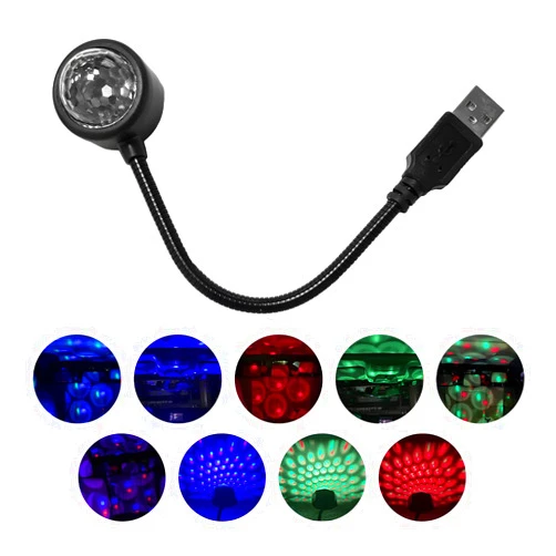 KVAEY USB Star Night Light Projector, Adjustable Sound Activated Car Roof Atmosphere Lamp, Portable Romantic LED Auto Interior Ambient Light for Car, Bedroom, Party, Ceiling