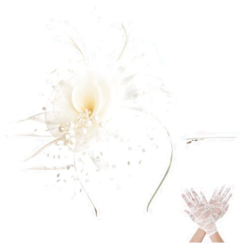 SAFERIN Women's Fascinators Feathers Tea Party Hat Veil Headband with Hair Clip for Cocktail Church