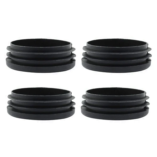 Bonsicoky 4 Pack 3 Inch (76mm) Round Plastic Hole Plugs, Black Pipe Tubing End Cap for Round Metal Tube