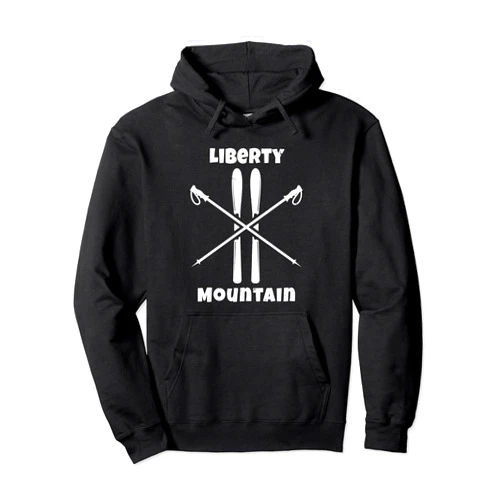 Mamaknows Liberty Mountain Liberty Mountain Pennsylvania Ski Sking Skis Skier Alpine Pullover Hoodie