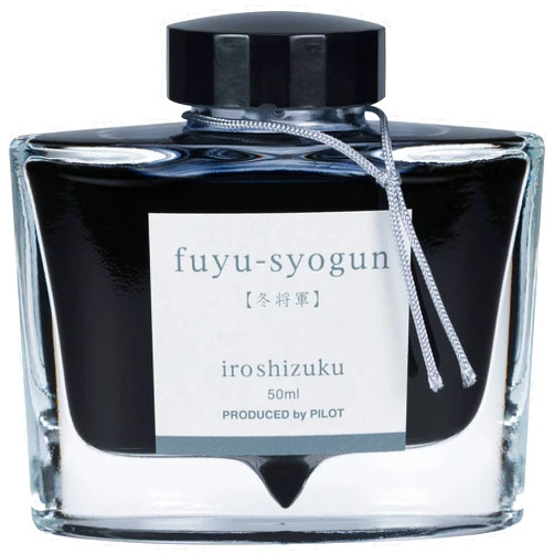 PILOT Iroshizuku Bottled Fountain Pen Ink, Fuyu-Syogun, Rigor of Winter (Cool Gray) 50ml Bottle (69215)