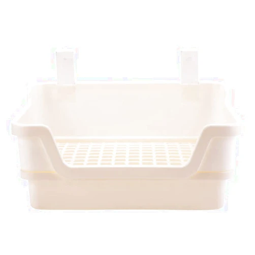 Misyue Large Rabbit Litter Box Cage Plastic Grid & Dump Tray - Pet Waste Station for Bunny Supplies for Adult Guinea Pigs, Chinchilla, Ferret, Galesaur, Small Animals (Beige)
