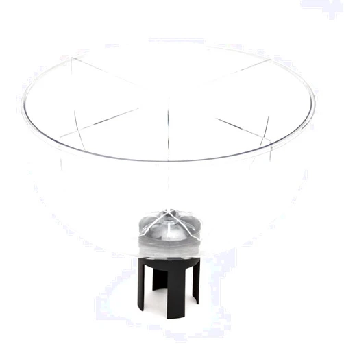 Qbuster Impulse Buy Merchandising Bowl with Dividers for Belt Barrier Queue Marker, Fits 2.5” Diameter Stanchions, Easy Installation, Clear