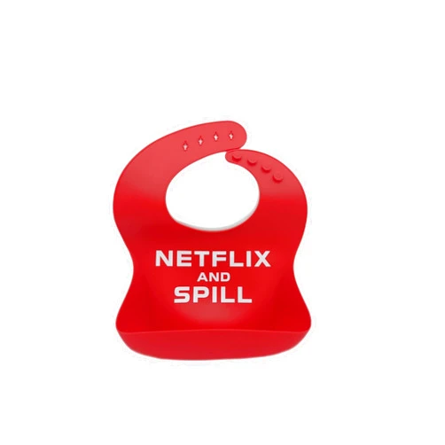 Generic Silicone Baby Bib for Girls Boys. Netflix and Spill. Netflix and Chill. Adjustable & Waterproof. BPA Free Soft Silicone Bibs for Babies & Toddlers with Large Food Catcher.