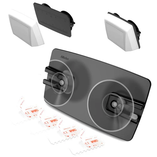 Allinko EZ Pass Holder for Windshield, Fits Most US States, Easy to Install and Remove, with Strong Suction Cups & 4pcs Mounting Strips, Black Toll Pass Holder for IPass, FasTrak, SunPass, etc