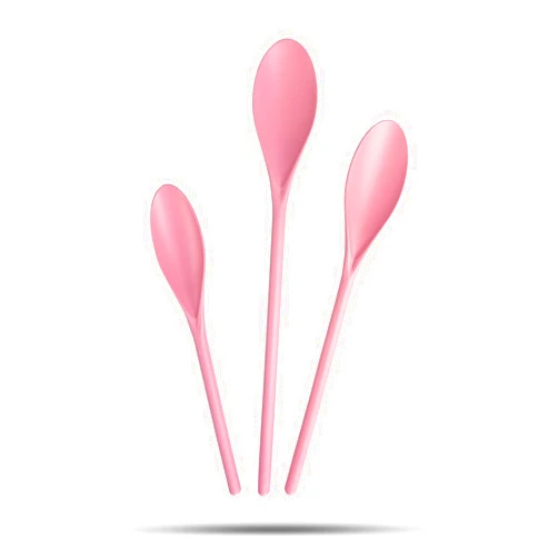 Crisp 3 Piece Poly Mixing Spoon Set - Plastic, Durable Kitchenware, Dishwasher Safe - Made in the USA - Pink