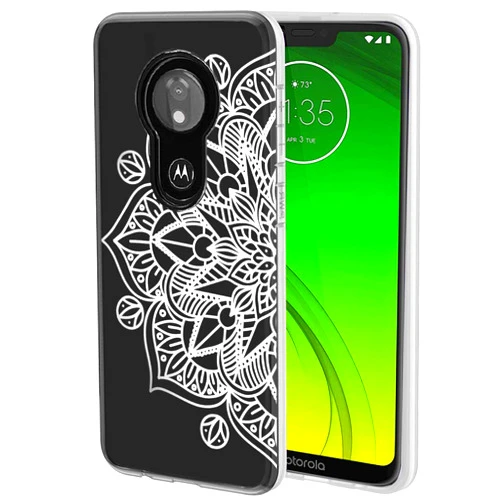 Topeiye Clear Designed for Moto G7 Power Case, Moto G7 Optimo Maxx Case, Moto G7 Supra Case, Shock-Absorption Floral Flexible Soft TPU Rubber Cover for Motorola Moto G7 Power (Mandala)