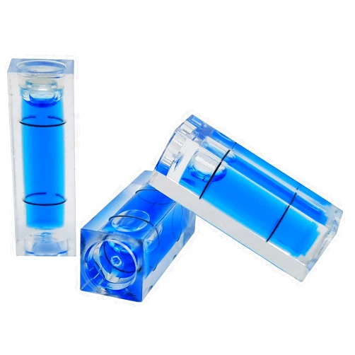 QINGSHENG 10x10x29mm Blue Mini Acrylic Square Bubble Spirit Levels Measuring Tools,High Precision Mini Level Bubble(10pcs)