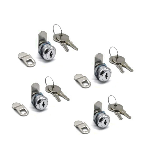 NIANNIAN 4Pack Cam Lock 5/8 Inch Tubular Cam Locks Keyed Alike with Chrome Finish for Vending Machine Truck Pickup Tool Box Mailbox ATM Replacement Lock