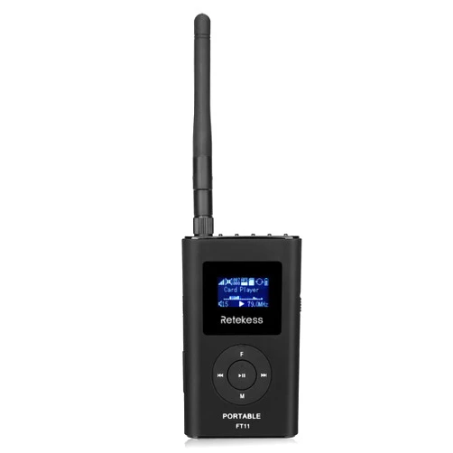Retekess FT11 FM Transmitter,Portable FM Broadcast Transmitter for Church with Microphone, Rechargeable FM Radio Stereo Station for Drive-in Movie,Parking Lot,Support TF Card AUX Input