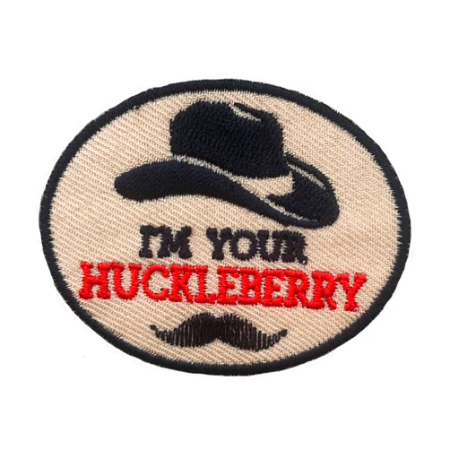 Generic I'm Your Huckleberry Iron On Patches Embroidered Applique Iron On for Jeans, Clothes, Caps, Backpack, Hats