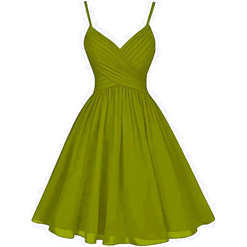 UMLXYER Women's Short Homecoming Dresses for Teens A-Line V Neck Chiffon Bridesmaid Dresses Cocktail Party Dress with Pockets