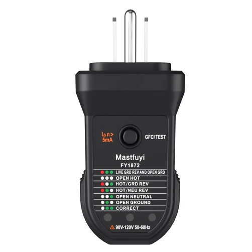 Mastfuyi Outlet Tester, Receptacle Tester for Standard 3-Wire 120V Electrical Receptacles, Socket Tester for GFCI/Standard North American AC Electrical Outlets, Detects Common Wiring Problems