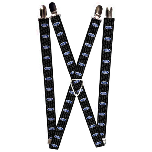 Buckle-Down Suspenders-Ford Oval Repeat W/Text