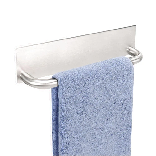 Livabber Self Adhesive Hand Towel Holder- 304 Stainless Steel Hand Towel Bar for Bathroom Kitchen Stick on Wall, Towel Ring No Drilling, 9 Inch (Brushed Nickel)