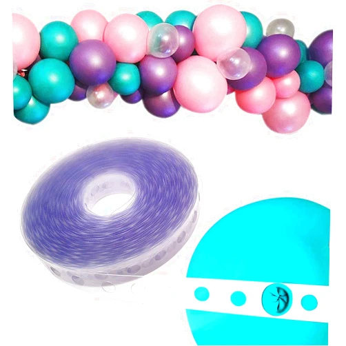 Hicet Balloon Strip Tape 50Ft Long to Make Arch Garland Steamer for Birthday Wedding Baby shower Party Decorations