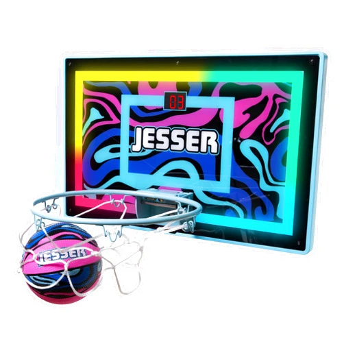 Jesser Hoop Over The Door Mini Basketball Hoop – 2 Gameplay Modes: Shot Clock or Score Keeping, 5