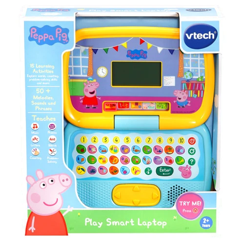 VTech Peppa Pig: Play Smart Laptop | Interactive Learning Laptop for Kids with Letters & Numbers | Suitable for Boys & Girls 2, 3, 4, 5 and 6 Years, English Version