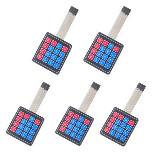 DIYmalls 4x4 Keypad 16 Key Matrix Array Membrane Switch 8pin Keyboard for Arduino ESP32 (Pack of 5)