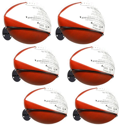 Threan Ball Holder Wall Mount Football Holder Basketball Holder Display Rack Universal Organization Ball Wall Storage for Sports Room Decor Soccer Volleyball Rugby, Steel