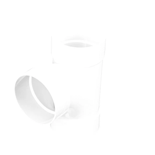 NDS 4P09 PVC S&D Sanitary Tee, 4-Inch, for Hub X Hub X Hub Solvent-Weld Connections, for use with 4-Inch Sewer and Drain Pipe, White