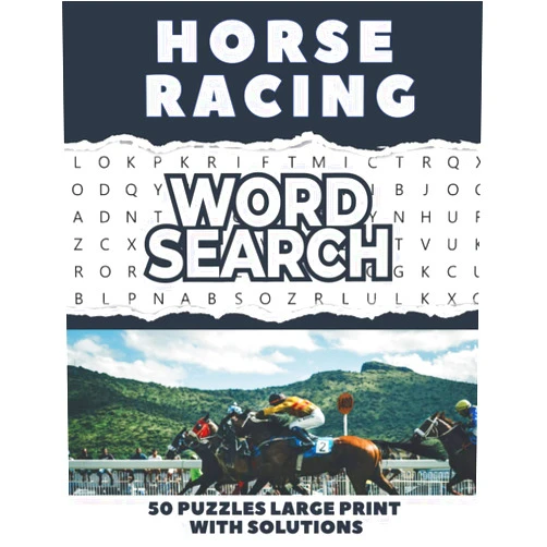 By The Belfen WordSearch (Author) Horse Racing Word Search 50 Puzzle Large Print With Solutions: The Best Holiday and Christmas Gift For Adults and Kids interessed By Horse Riding, and Brain Games.