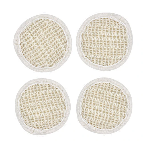 KEWLYSEU Soft Weave Exfoliating Facial Pads, Bath Shower Cleaning Sponge Pads for Face and Body -4 Pack