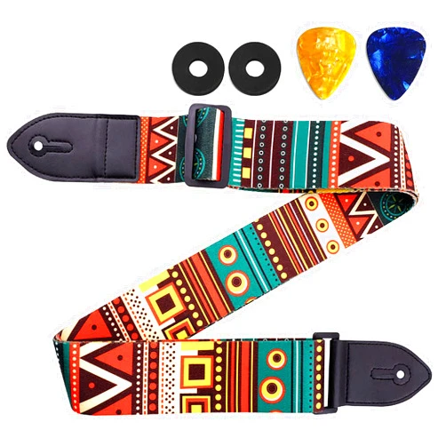 KINPHY Guitar Strap, Acoustic Guitar Strap, Electric Bass Guitar Strap Includes Guitar Picks Strap Locks Leather Ends