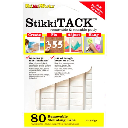 Stikkiworks StikkiTack, 2 oz, White, 80 Tabs